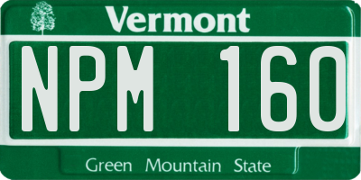 VT license plate NPM160