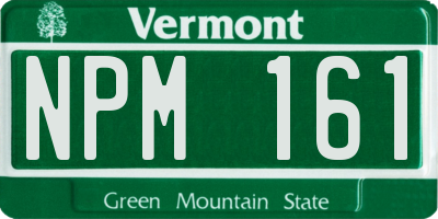 VT license plate NPM161