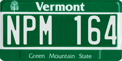 VT license plate NPM164