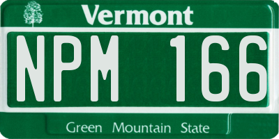 VT license plate NPM166