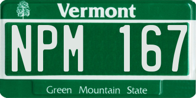 VT license plate NPM167