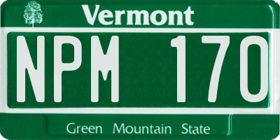 VT license plate NPM170