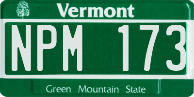 VT license plate NPM173