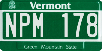 VT license plate NPM178