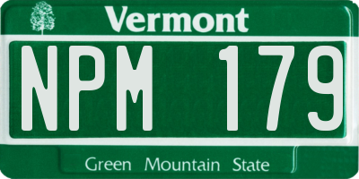 VT license plate NPM179