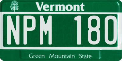 VT license plate NPM180