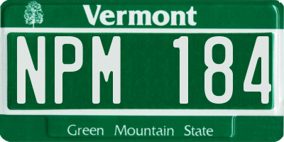 VT license plate NPM184
