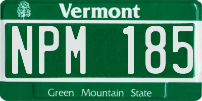 VT license plate NPM185