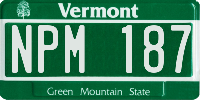 VT license plate NPM187