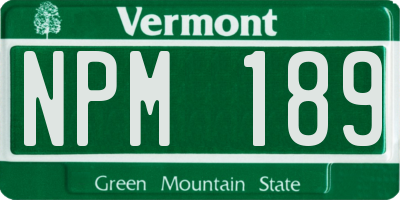 VT license plate NPM189