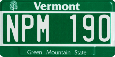 VT license plate NPM190
