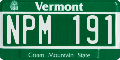 VT license plate NPM191