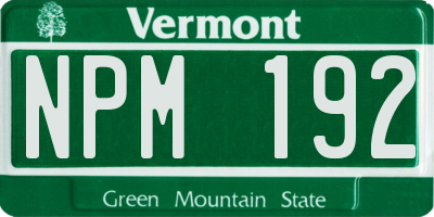 VT license plate NPM192