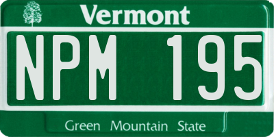VT license plate NPM195