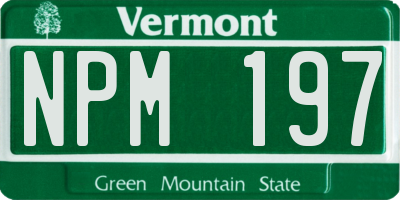 VT license plate NPM197