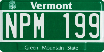 VT license plate NPM199