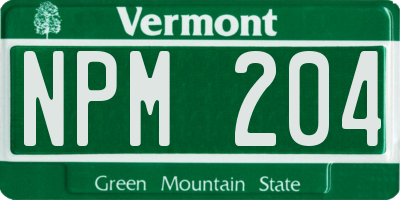 VT license plate NPM204