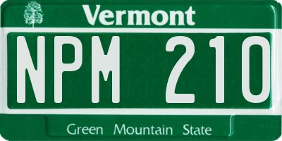VT license plate NPM210