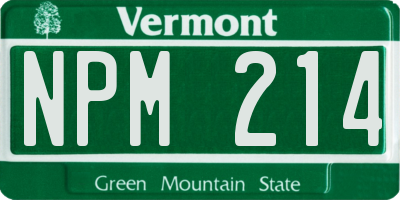 VT license plate NPM214