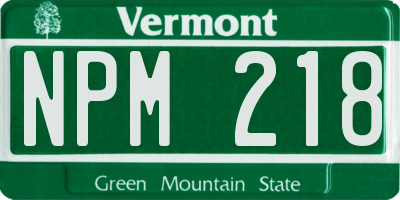VT license plate NPM218