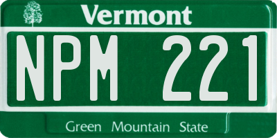 VT license plate NPM221