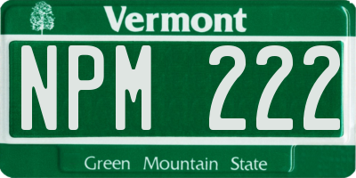 VT license plate NPM222