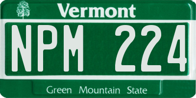 VT license plate NPM224