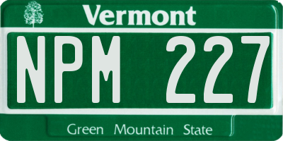 VT license plate NPM227
