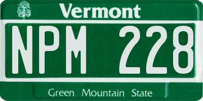VT license plate NPM228