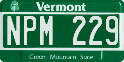 VT license plate NPM229