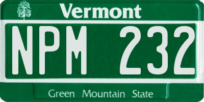 VT license plate NPM232