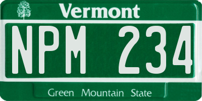 VT license plate NPM234