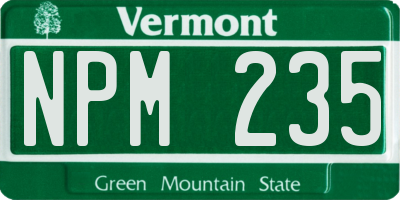 VT license plate NPM235