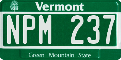 VT license plate NPM237