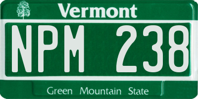 VT license plate NPM238
