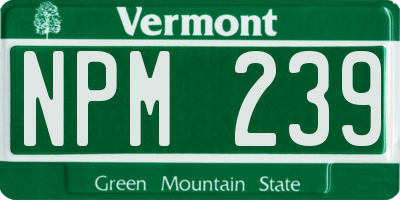 VT license plate NPM239