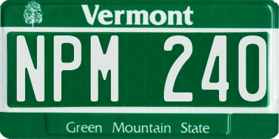 VT license plate NPM240