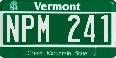 VT license plate NPM241