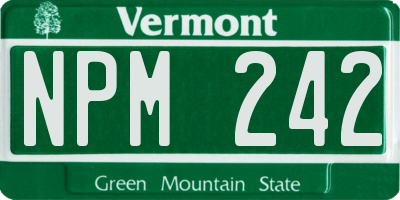 VT license plate NPM242