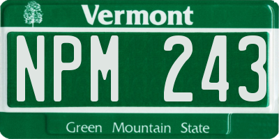 VT license plate NPM243
