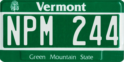 VT license plate NPM244