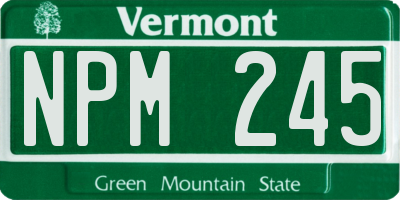 VT license plate NPM245