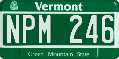 VT license plate NPM246