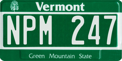 VT license plate NPM247