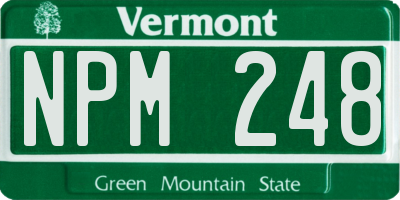 VT license plate NPM248