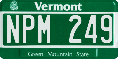 VT license plate NPM249