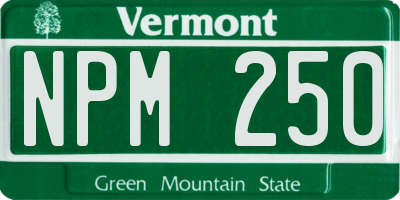 VT license plate NPM250