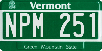 VT license plate NPM251
