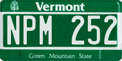 VT license plate NPM252