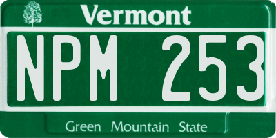 VT license plate NPM253
